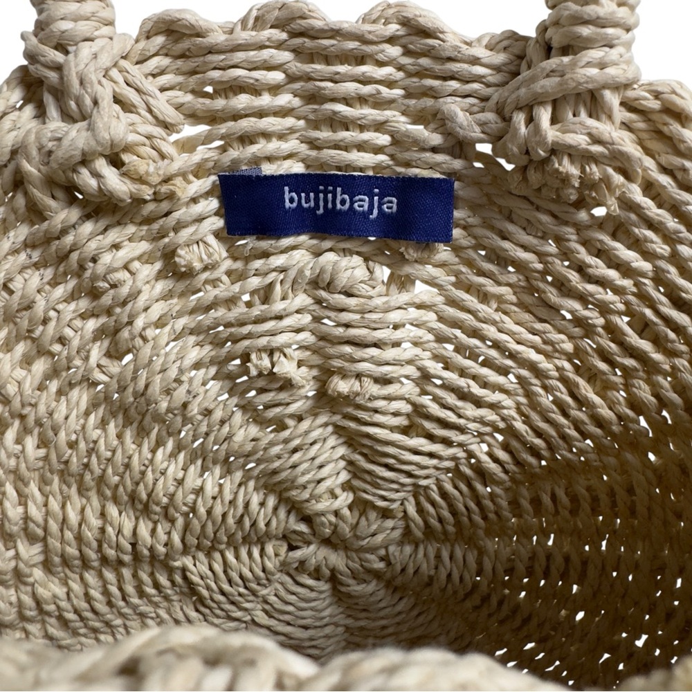 Buji Baja by Hat Attack Mini Cooper Round Straw Bag Natural (Missing Strap) - Picture 12 of 12